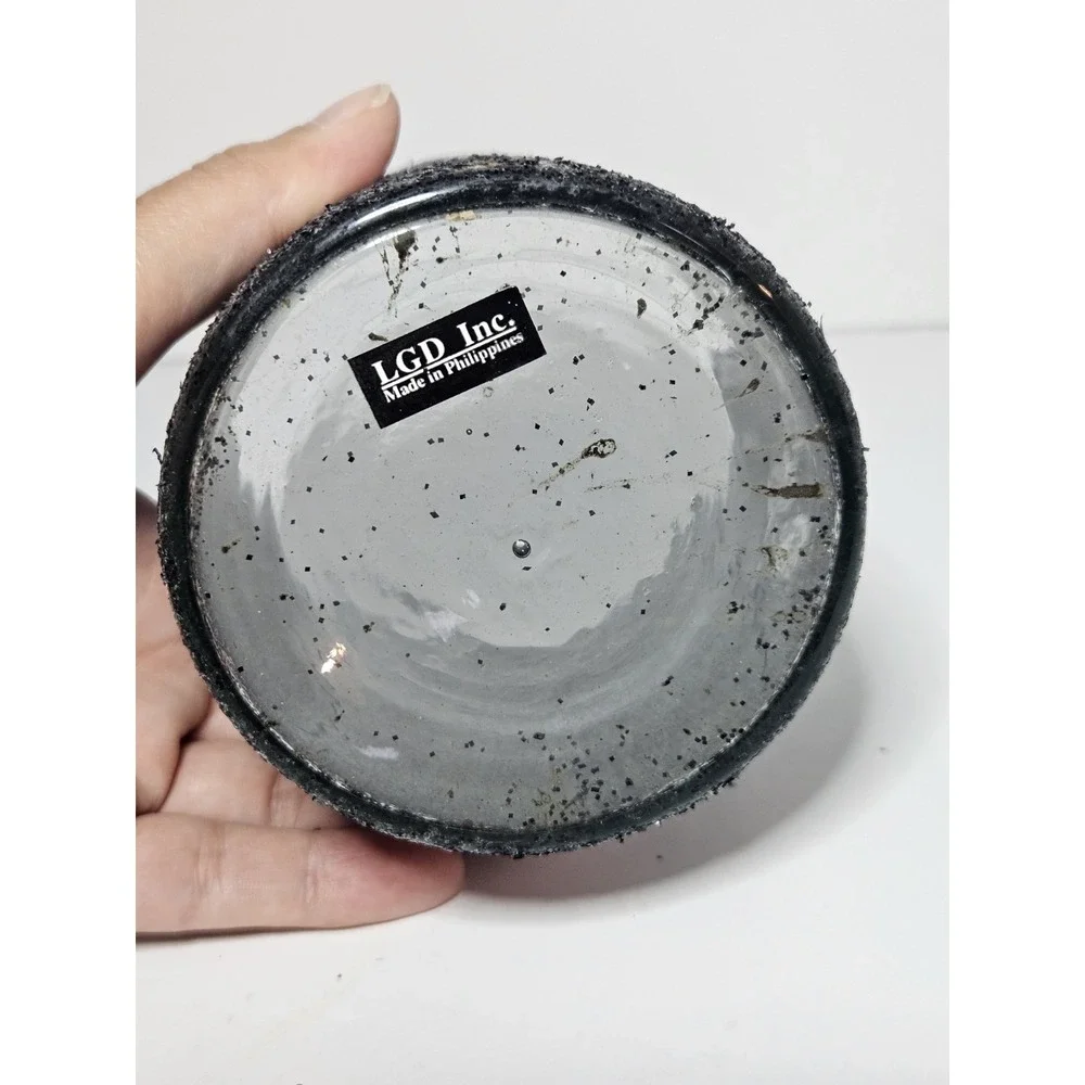 LGD Inc Halloween Black Cat Glitter Candle Holder Glass Cylinder Vase Luminary